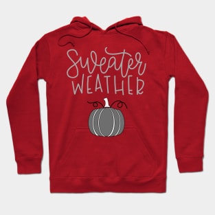 Sweater Weather Quote and Pumpkin Design Hoodie